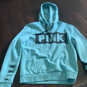 Pink XS teal hoodie. Great condition